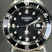 FORBEL フォーベル FB-1088-DG 腕時計 アナログ クオーツ カレンダー 3針 ブラック文字盤 メタルベルト 新品電池交換済み 動作確認済み_画像1