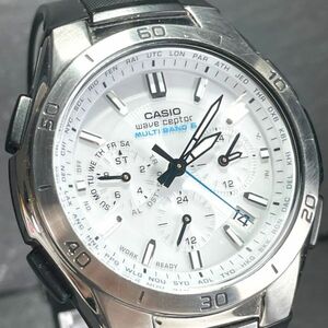 CASIO カシオ WAVE CEPTOR ウェーブセプター WVQ-M410-7A 腕時計 アナログ タフソーラー 電波ソーラー クロノグラフ カレンダー 動作確認済