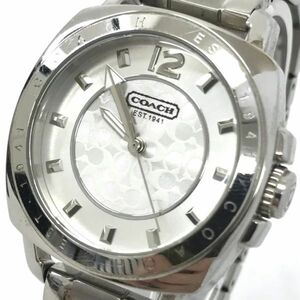 COACH Coach CA.64.7.14.0606 wristwatch BOYFRIEND Mini signature quarts analogue cushion round silver box attaching operation verification ending 