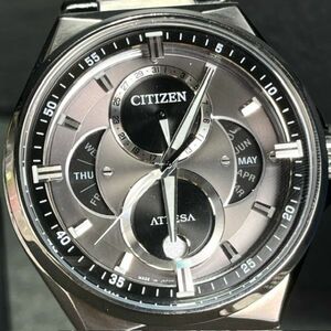  new goods CITIZEN ATTESA ACT Line Citizen Atessa akto line Eko-Drive BU0060-09H moon phase solar wristwatch black 