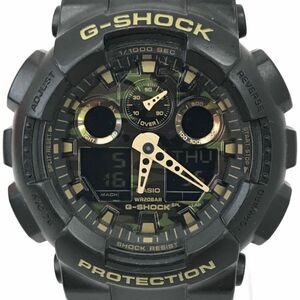 超美品 CASIO カシオ G-SHOCK ジーショック GA-100CF-1A9 腕時計 クオーツ アナデジ 迷彩 カモフラージュ 新品電池交換済 動作確認済