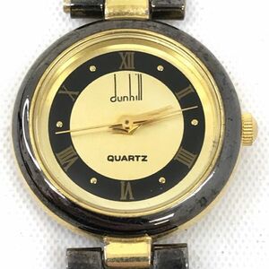 Dunhill ダンヒル 腕時計 クオーツ アナログ ラウンド ゴールド ブラック ウォッチ コレクション おしゃれ 新品電池交換済み 動作確認済み