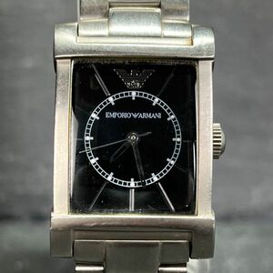 EMPORIO ARMANI Emporio Armani AR-9003L wristwatch analogue quarts square black face silver stainless steel new goods battery replaced 
