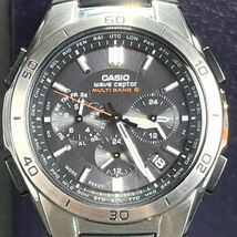 美品 CASIO カシオ WAVE CEPTOR ウェーブセプター WVQ-M410-1A 電波ソーラー 腕時計 ブラック アナログ クロノグラフ カレンダー_画像2