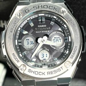 美品 CASIO カシオ G-SHOCK Gショック G-STEEL Gスチール GST-W310-1AJF 電波ソーラー 腕時計 ブラック アナログ ミドルサイズ デジタル