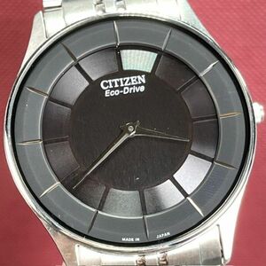 美品 シチズン コレクション CITIZEN COLLECTION エコドライブ ソーラー 腕時計 AR3010-65E メンズ ラウンド ブラック アナログ