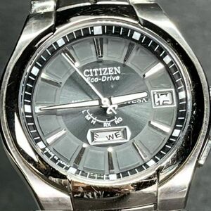 シチズン アテッサ CITIZEN ATTESA チタン エコドライブ ソーラー電波 腕時計 ATD53-2771 ブラック メンズ アナログ デイデイト ラウンド