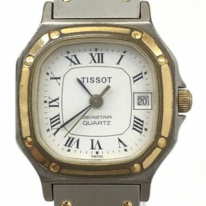 TISSOT ティソ SEASTAR シースター 腕時計 クオーツ ゴールド シルバー スクエア 四角 カレンダー アナログ コレクション シンプル