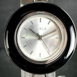 FURLA フルラ 腕時計 アナログ クオーツ 3針 シルバー文字盤 レザーベルト ラウンド ステンレススチール 新品電池交換済み 動作確認済み