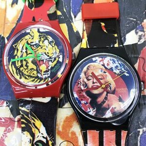 新品 激レア Swatch スウォッチ ミモロテラ マリリンモンロー＆ベンガルタイガー GZS04 腕時計 2本セット クオーツ コレクション 新品電池