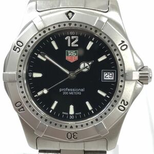 beautiful goods TAGHEUER TAG Heuer PROFESSIONAL Professional WK1110-0 wristwatch quarts collection calendar black silver 