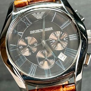 EMPORIO ARMANI Emporio Armani AR0671 наручные часы кварц аналог хронограф календарь кожаный ремень батарейка заменена рабочее состояние подтверждено 