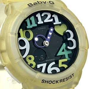  прекрасный товар CASIO Casio Baby-G baby ji-Neon Dial BGA-131 наручные часы кварц дыра teji раунд желтый многофункциональный батарейка заменена рабочее состояние подтверждено 