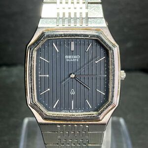 SEIKO セイコー 6030-5080 腕時計 アナログ クオーツ 3針 オクタゴン ブラック文字盤 シルバー ステンレス メタルベルト 新品電池交換済み