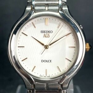 SEIKO Seiko DOLCE Dolce AGS 4M21-0B10 wristwatch analogue auto relay white face metal band stainless steel operation verification settled 