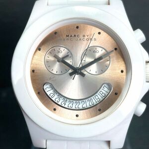 MARC BY MARCJACOBS Mark Jacobs Ray bar MBM4573 wristwatch analogue quarts chronograph Gold face calendar white 