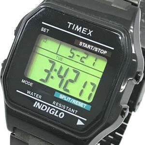 TIMEX Timex INDIGLO Indy Glo TW2V22500 wristwatch quarts digital square black watch collection operation verification ending 