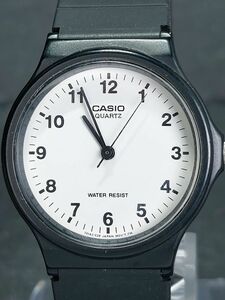  прекрасный товар CASIO Casio стандартный MQ-24-7BLLJH белый циферблат простой дизайн резиновая лента нержавеющая сталь новый товар батарейка заменена рабочее состояние подтверждено 