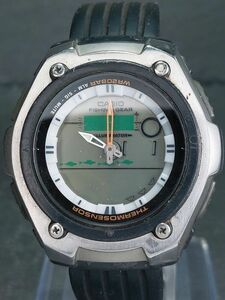 CASIO カシオ スポーツ AQW-101J-1A メンズ アナログ デジタル ソーラー ヴィンテージ 腕時計 シルバー ラバーベルト ステンレススチール