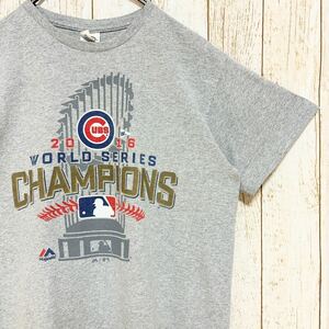 Majestic マジェスティック MLB Chicago Cubs シカゴ・カブス プリント Tシャツ M メジャーリーグ USA古着 アメリカ古着