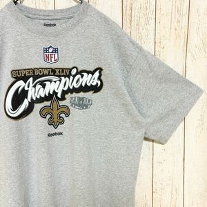 Reebok リーボック NFL NewOrleans Saints ニューオーリンズ・セインツ プリント Tシャツ XL USA古着 アメリカ古着