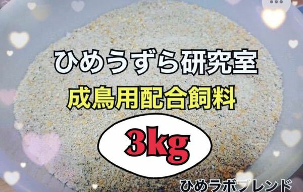 3kg お得 姫うずら ひめうずら配合飼料 姫鶉 ひめうずら餌 ヒメウズラ 成鳥用 ひめうずら成鳥用配合飼料 鳥