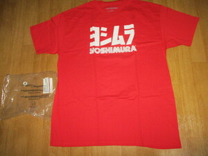 ヨシムラ・レーシング　デカロゴ・Tシャツ　赤白　未使用　デッドストック　サイズXL　バイカーズ・ライダース・ジャケット