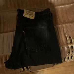  ultra rare * ultimate beautiful goods . dyeing black USA made 90s LEVI'S Levi's 550 black Denim pants W38