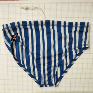 secondhand goods Mizuno speedo men's swimsuit bikini М size bikini panties .. swimsuit . bread nylon 100% blue stripe pattern 