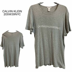 Calvin Klein 205W39NYC カルバンクライン205W39NYC RAF SIMONS ラフシモンズ期 ロゴ プリント 半袖Tシャツ Tシャツ グレー M/M アーカイブ