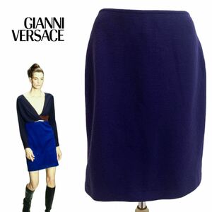 VERSACE VINTAGE 90s GIANNI VERSACE ジャンニ ヴェルサーチ ヴィンテージ MADE IN ITALY イタリア ニットスカート パープル系 アーカイブ
