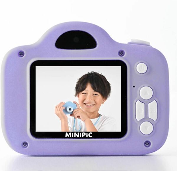 【日本企業】MiNIPIC ミニピク キッズカメラ トイカメラ 子供用カメラ ゲームなし スマホ転送 パステルパープル