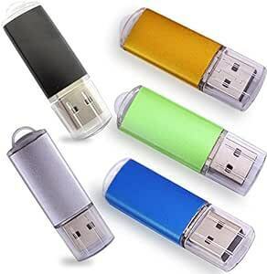 ebamaz フラッシュドライブ USBメモリ2.0スティックマルチカラー 5個セット (512MB, 低容量, 512GBではな