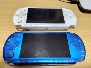 ジャンク PSP SONY psp3000 ソニー ホワイト メタリックブルー 動作未確認　バッテリーなし
