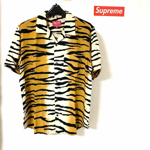 Supreme 18SS Tiger Stripe Rayon Shirt M