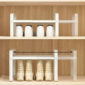  white 26cm height (1 pack ) Yagizaai 2 step flexible type medal shoes rack shoes storage shoes holder shoes storage . spec 