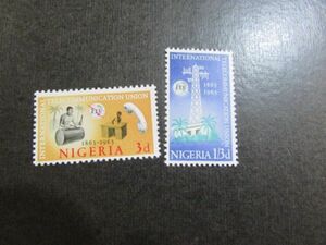 51　ナイジェリア　国際電気通信連合 (I.T.U.) 創立 100 周年　2種完　1965-08-02