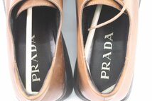 PRADA プラダ 革靴 スクエアトゥ レザー ブラウン サイズ 38 ローファー メンズ くつ 5143-U_画像10