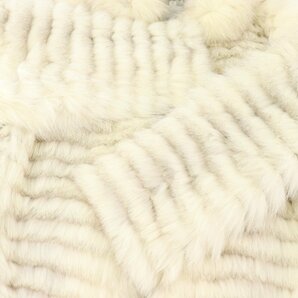 SAGAFOX サガフォックス 本毛皮 ファー コート アウター 上着 ミドル丈 サイズ11 ホワイト 白 系 レディース 5030-kkの画像7