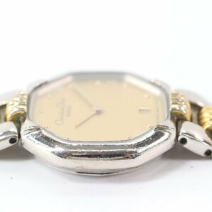 Christian Dior クリスチャンディオール 48.203 オクタゴン クォーツ デイト レディース 腕時計 5046-Nの画像3