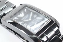 EMPORIO ARMANI エンポリオアルマーニAR-1406 クォーツ スモセコ スクエア型 ブラック メンズ 腕時計 5582-HA_画像10