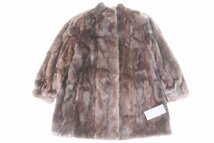 BLACKGLAMA ブラックグラマ × ELEGANCE L fur 毛皮 ファー コート ミンク サイズF ブラウン系 レディース 5368-NA_画像1