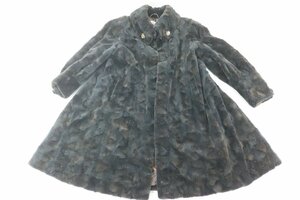 ZARDEL FURS シェアードミンク ロング コート 本毛皮 ファー グリーン × 柄物 系 裏地 ペイズリー 総柄 サイズ不明 レディース 5374-NA