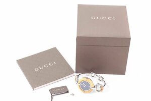 GUCCI グッチ 132.4 バンブー 竹 バングルウォッチ クォーツ レディース 腕時計 黒文字盤 箱有 5571-HA