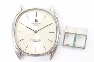[ junk ]UNIVERSAL GENEVE universal june-b white Shadow 866151 self-winding watch wristwatch face only 5580-HA