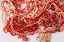 【総重量約2.2kg】珊瑚 さんご サンゴ系 Coral ネックレス イヤリング カフス タイピン ブローチ 等 アクセサリー まとめ 5557-Y_画像6