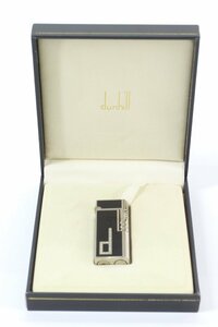 【ジャンク品】Dunhill ダンヒル ローラー式 ガスライター ブラック×シルバーカラー ラインストーン 喫煙具 5178-A