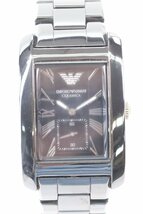 EMPORIO ARMANI エンポリオアルマーニAR-1406 クォーツ スモセコ スクエア型 ブラック メンズ 腕時計 5582-HA_画像1