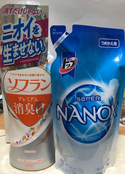 新品　ソフラン柔軟剤本体　 スーパーナノックス洗濯用洗剤　セット