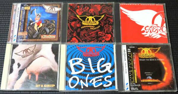 ◆Aerosmith◆ エアロスミス 6枚まとめて 6枚セット 6CD Greatest Hits, Permanent Vacation, Get A Grip, Big Ones 送料無料